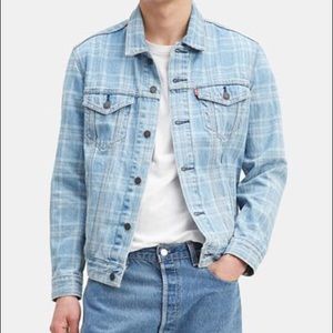 Levi's Men's Denim Jacket, Lemongrass Plaid, Small